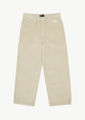 AFENDS Mens Pablo - Corduroy Baggy Pants - Dark Ecru