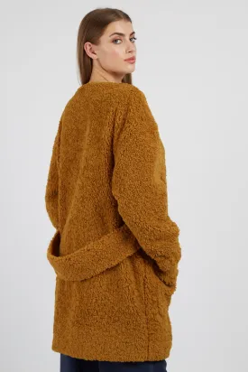 Aldora Borg Coat - Mustard