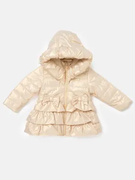 Baby Girl Mintini Glossy Bow Jacket - Gold/Champagne