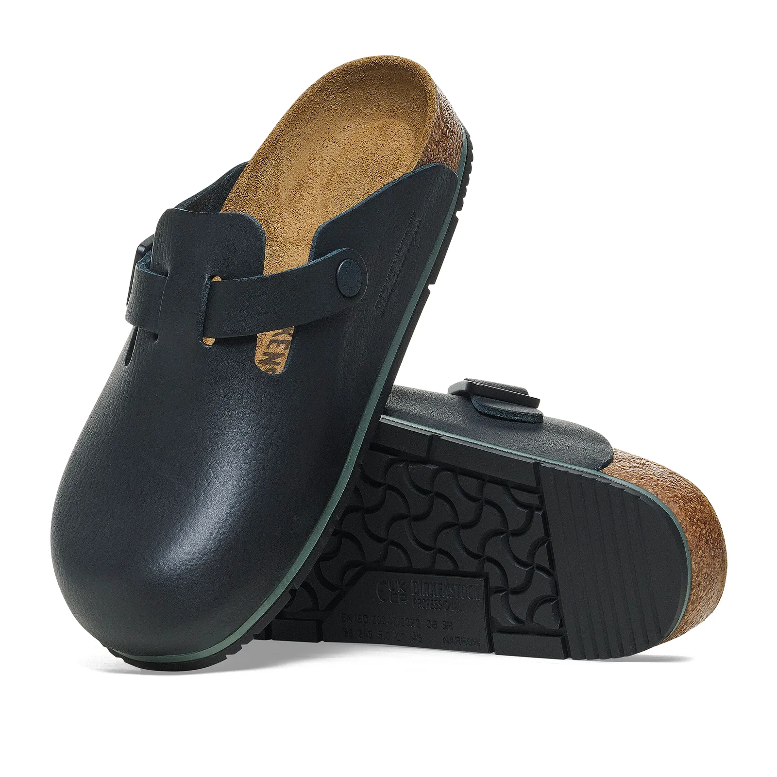 Birkenstock Boston Pro Clog (Men) - Black Leather