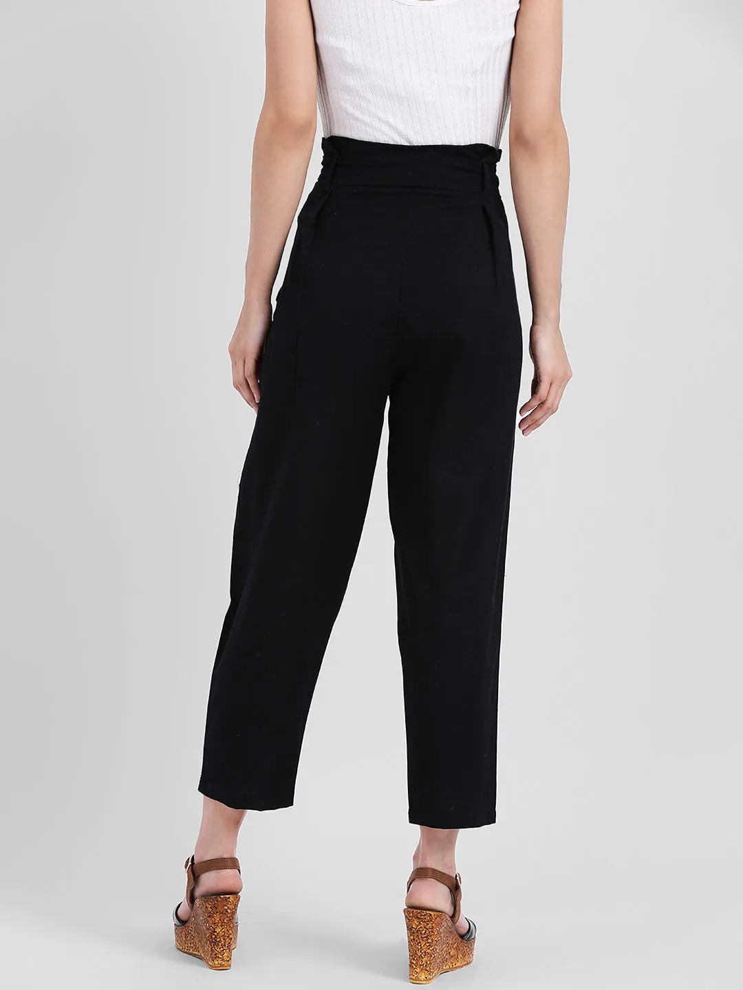 Black Solid Culottes