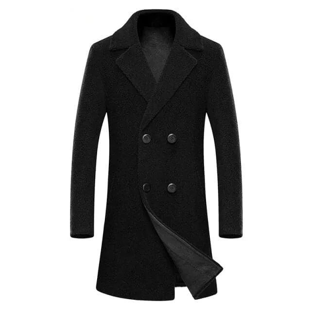 BRADFORD Design Collection Men's Fashion Khaki Brown Coat Jacket Premium Quality Long Wool Blend Trench Coat Jacket