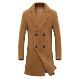 BRADFORD Design Collection Men's Fashion Khaki Brown Coat Jacket Premium Quality Long Wool Blend Trench Coat Jacket