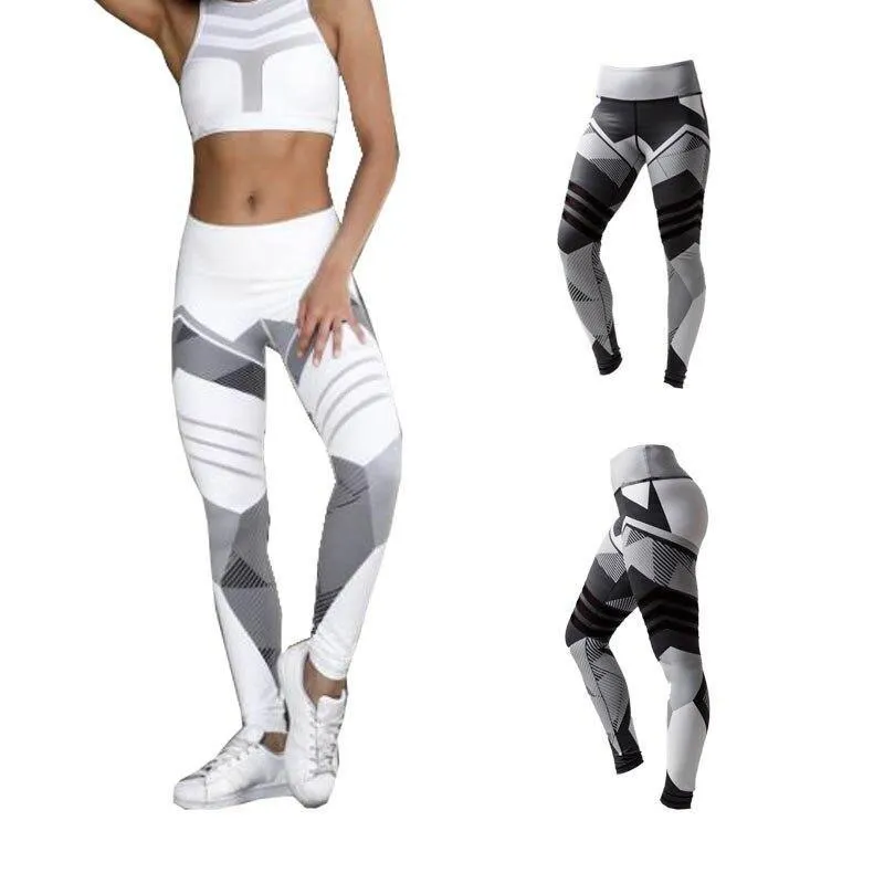 Breathable Geometric Yoga Pants