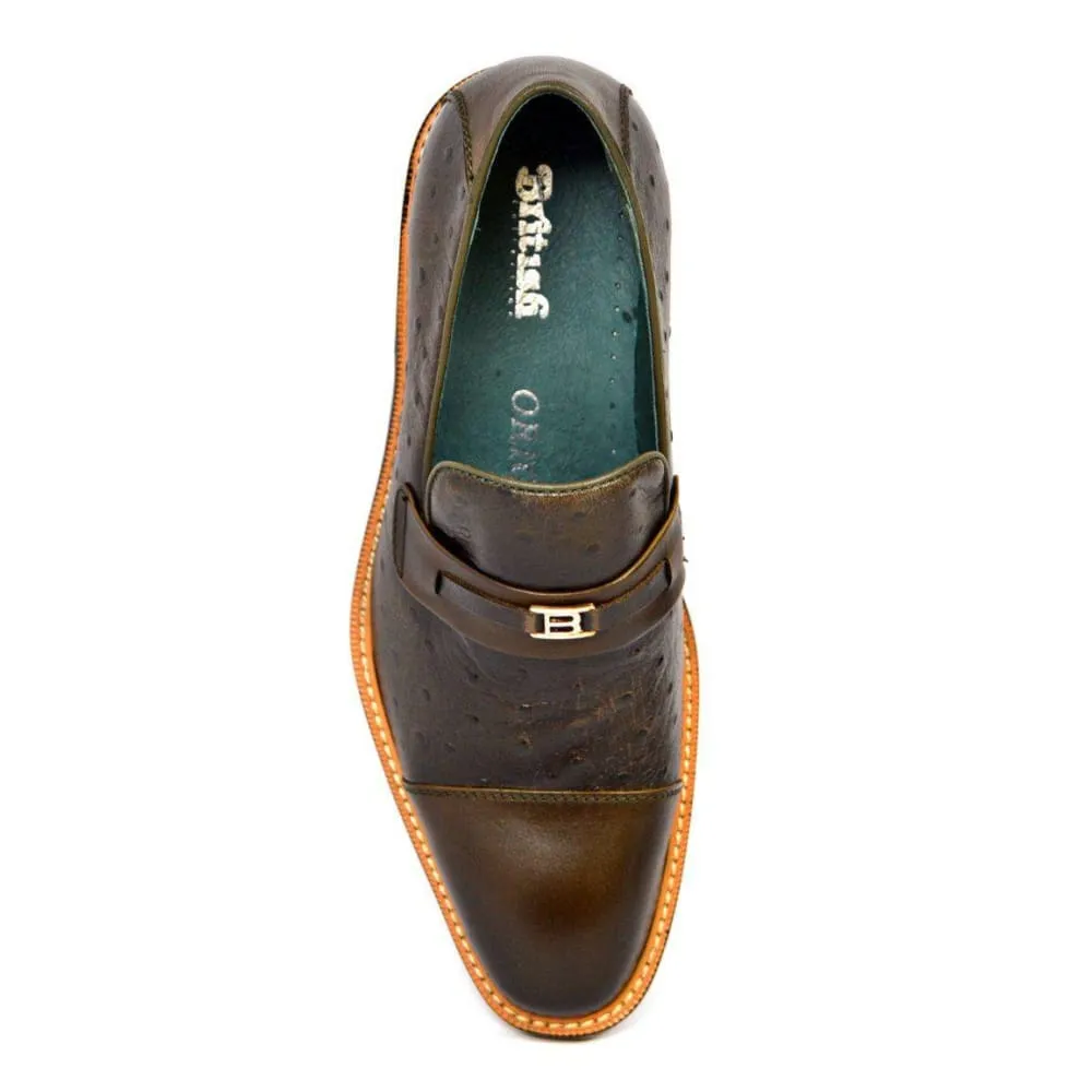 British Walkers Dolche Men's Ostrich Leather Slip Ons