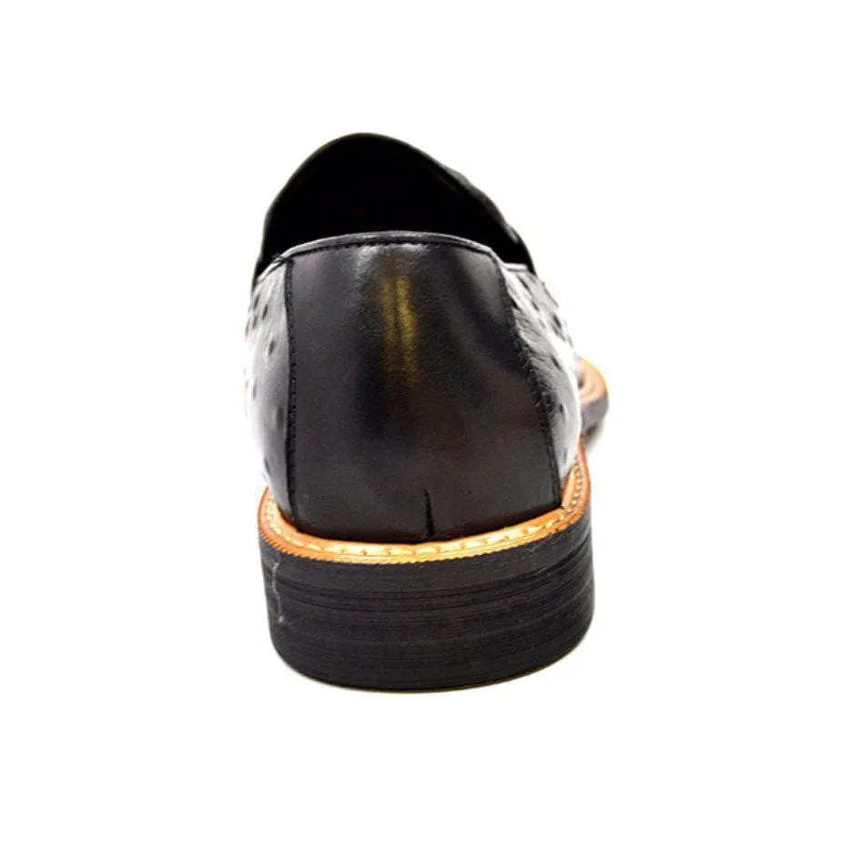 British Walkers Dolche Men's Ostrich Leather Slip Ons