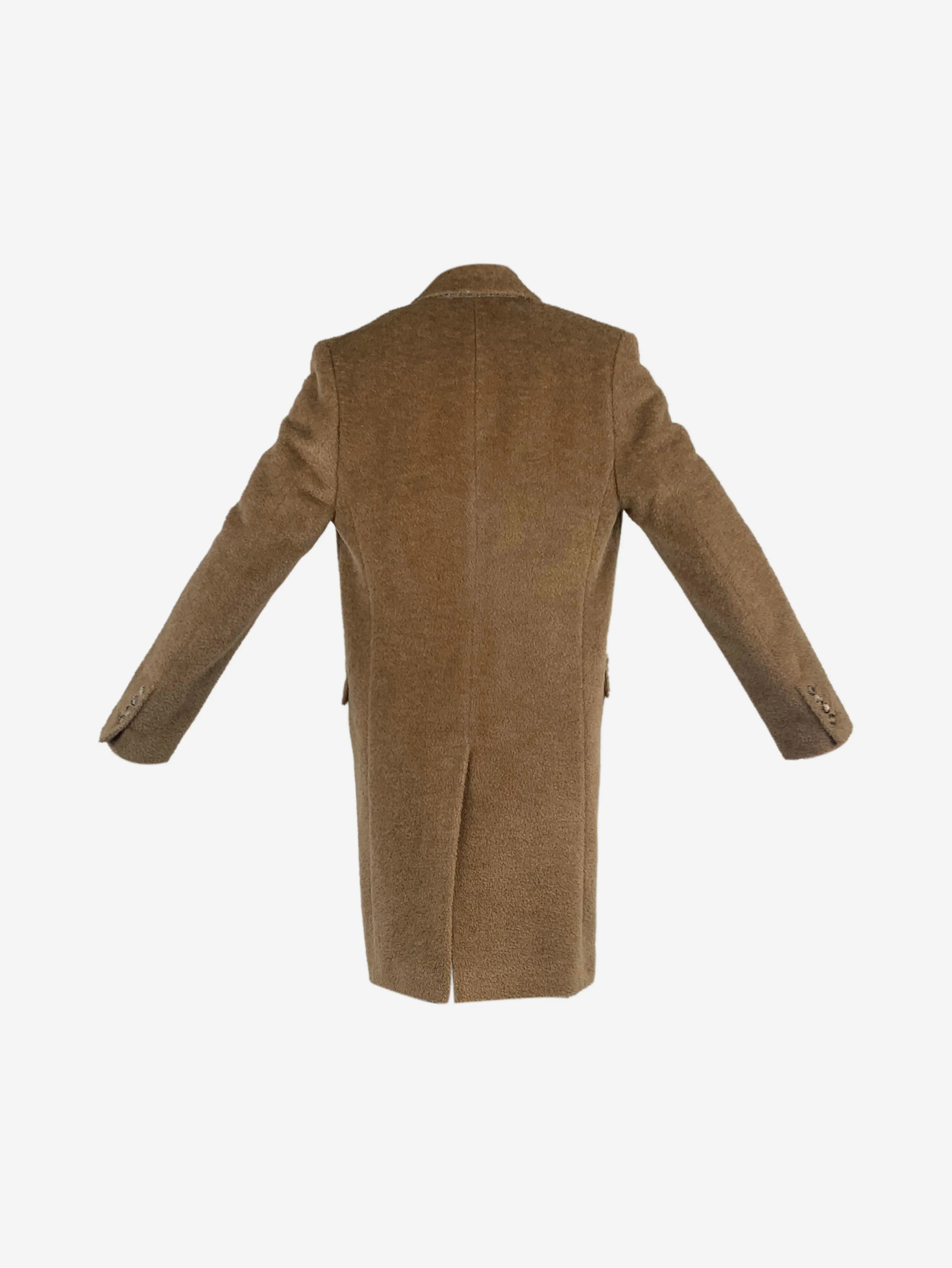 Brown tailored wool teddy coat - size UK 6