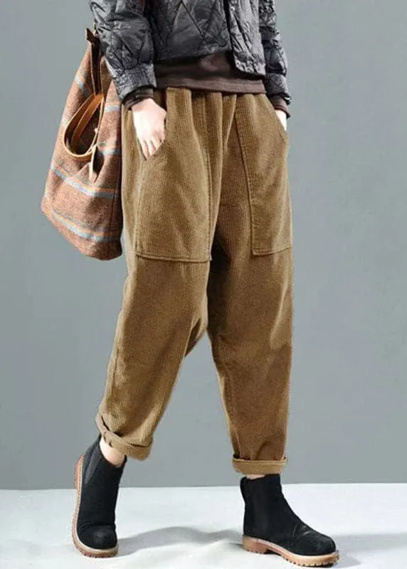 Brown Women Corduroy Pants