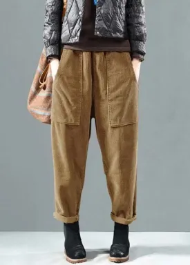 Brown Women Corduroy Pants