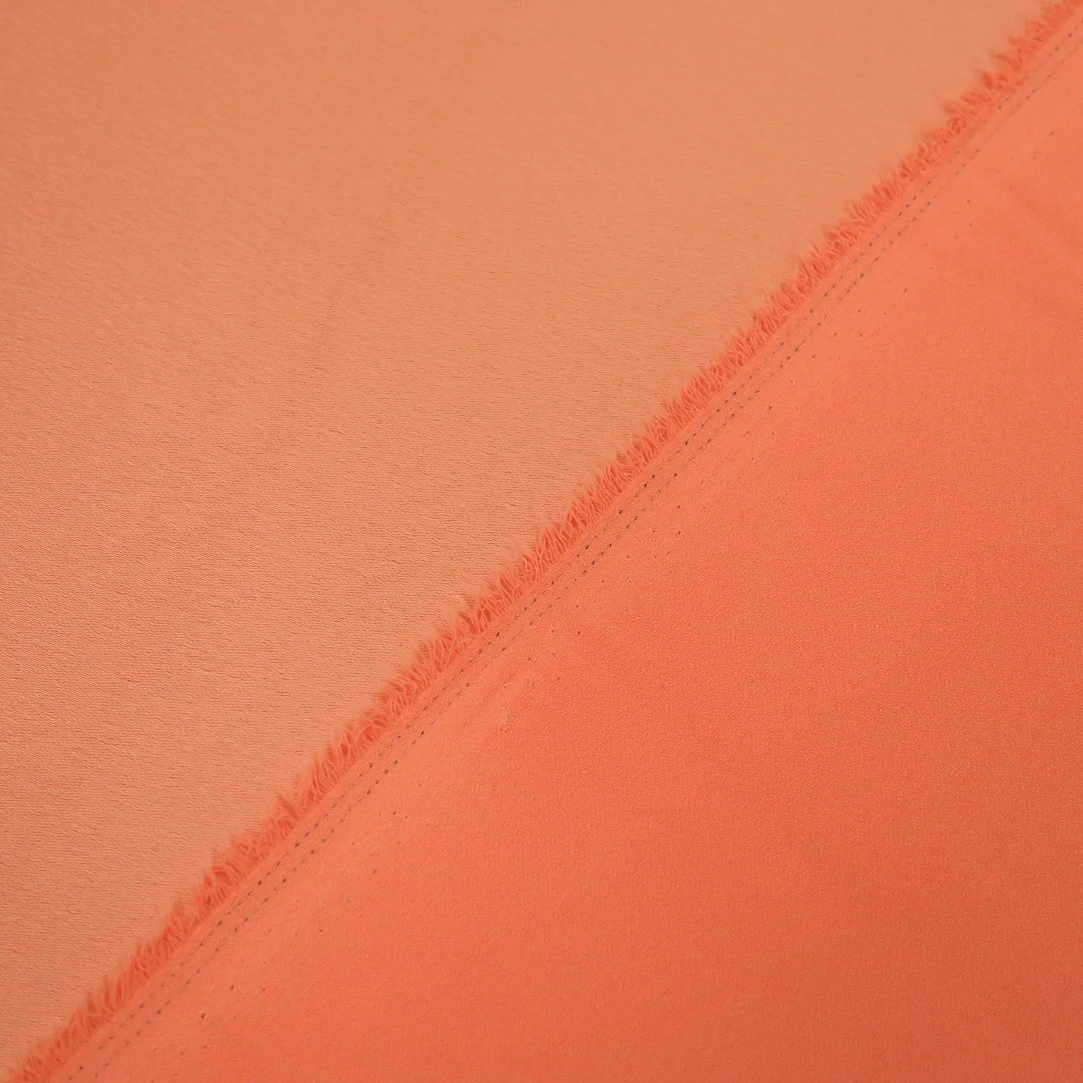 Burnt Peach Recycled Polyester Blend Crepe Fabric