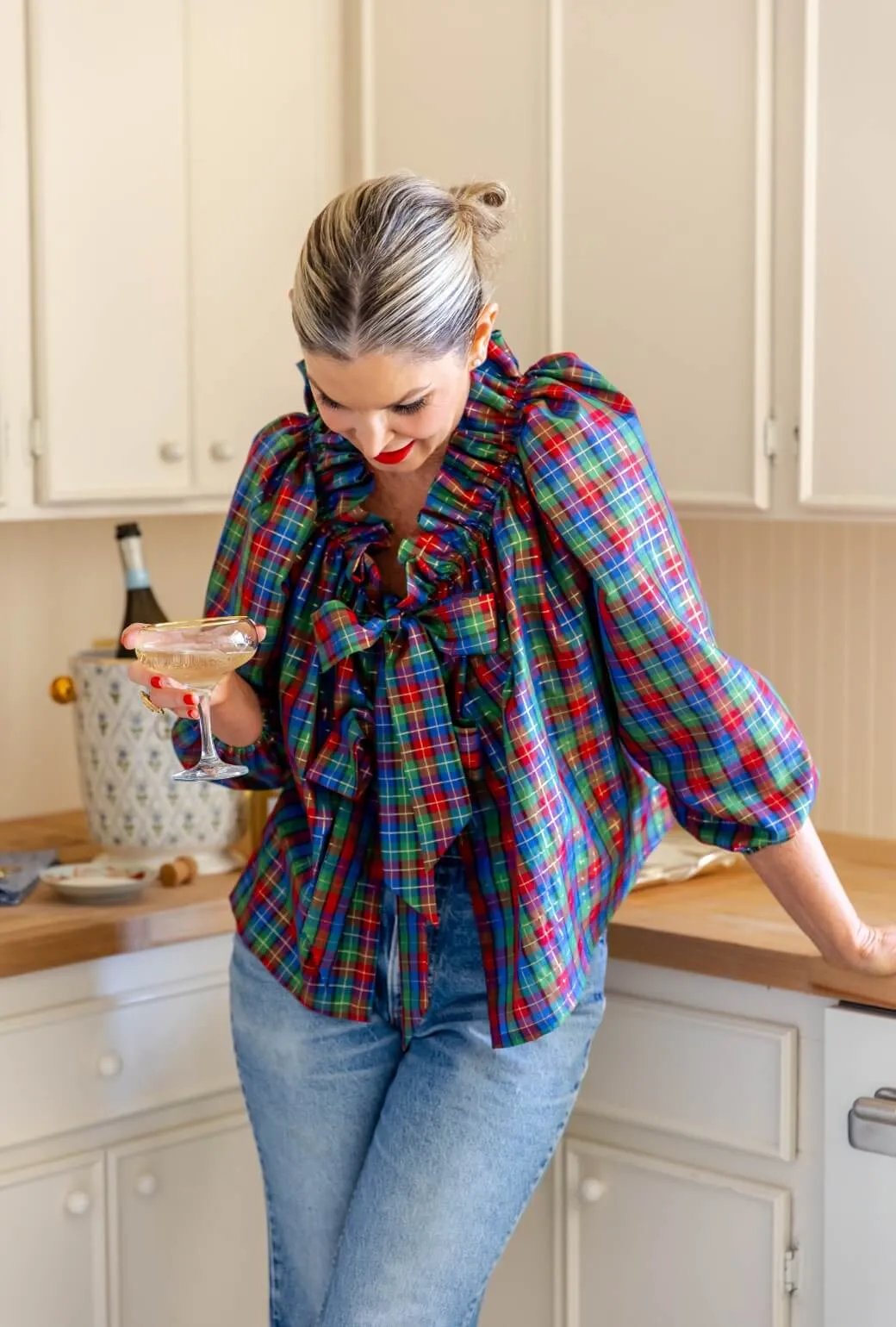 Buru   Pencil & Paper Co. Bettie Ann Blouse - Blue & Gold Plaid