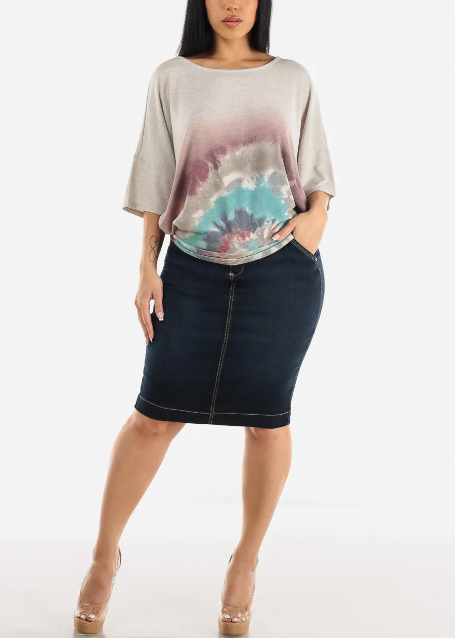 Butt Lifting Dark Denim Pencil Skirt