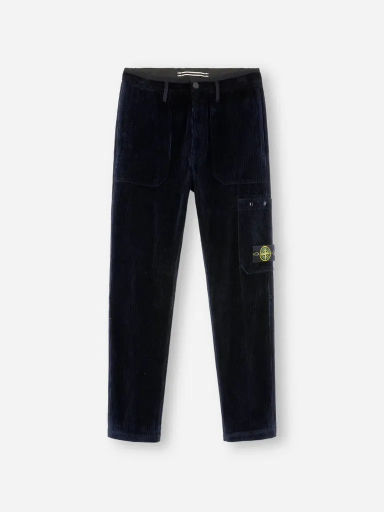 Cargo Pants with Pockets - Corduroy Navy Blue