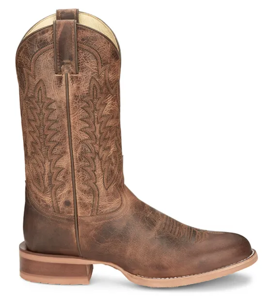 CJ2045 JUSTIN CLANTON KHAKI COWHIDE 12" WIDE ROUND TOE BOOTS