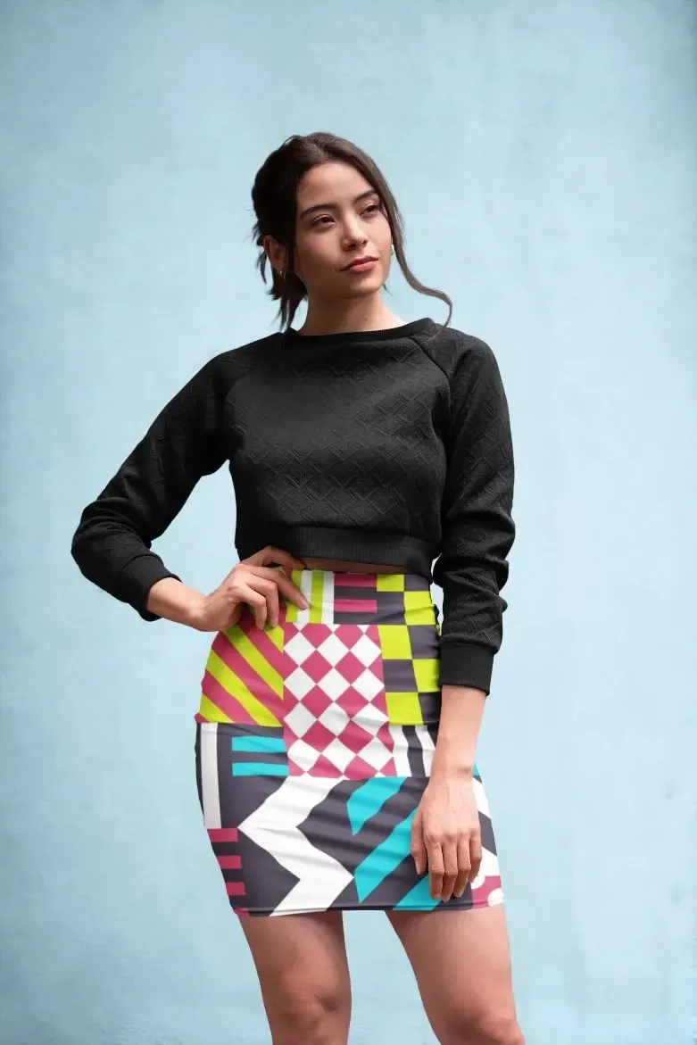 Colorful Pattern 3 Pencil Skirt