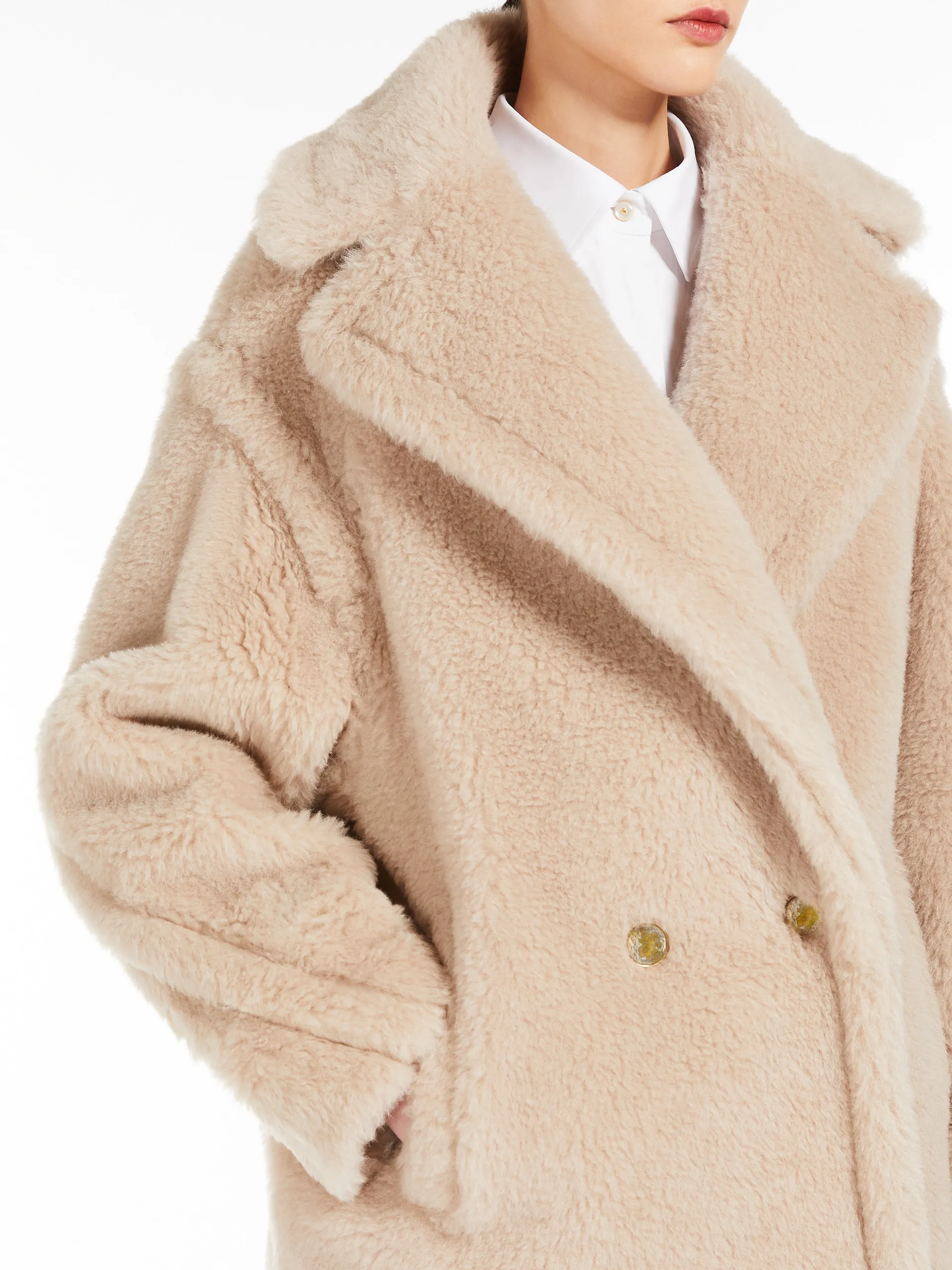 Cuba short Teddy Bear Icon Coat in alpaca and wool