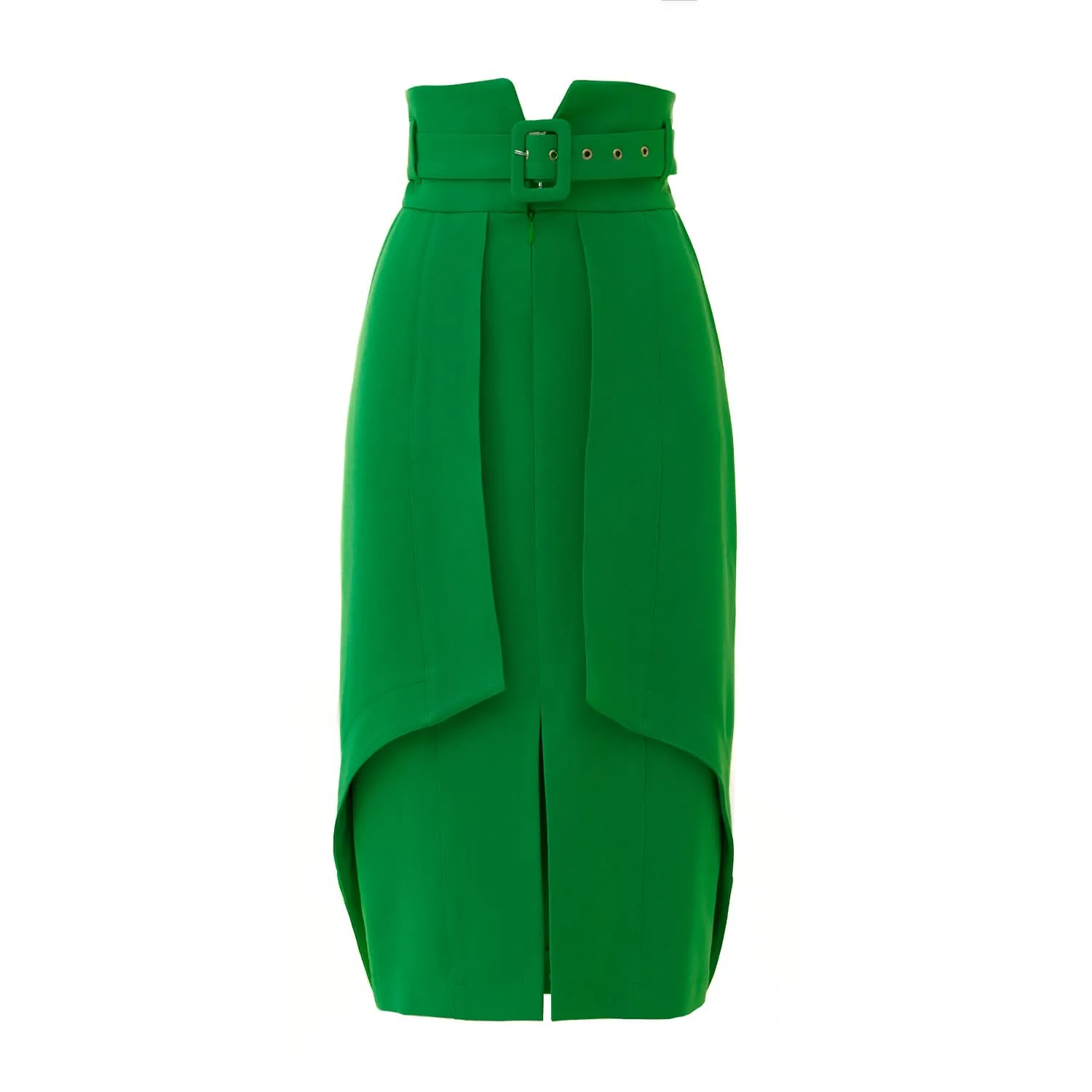 Designer Double Midi Skirt Green