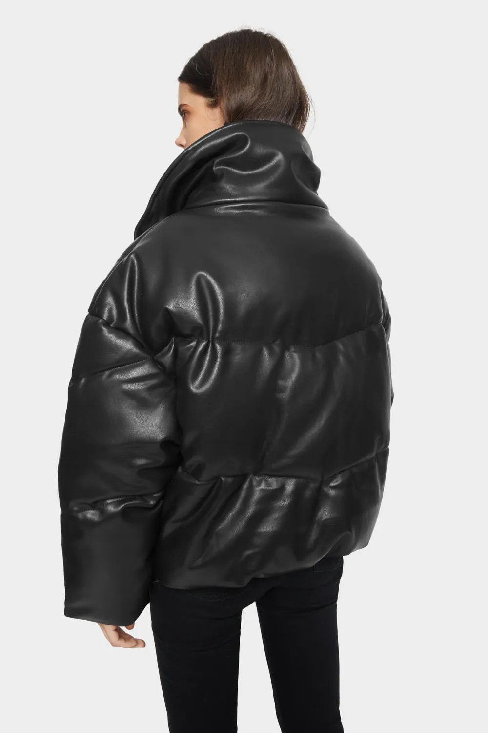 Faux Leather Puffer