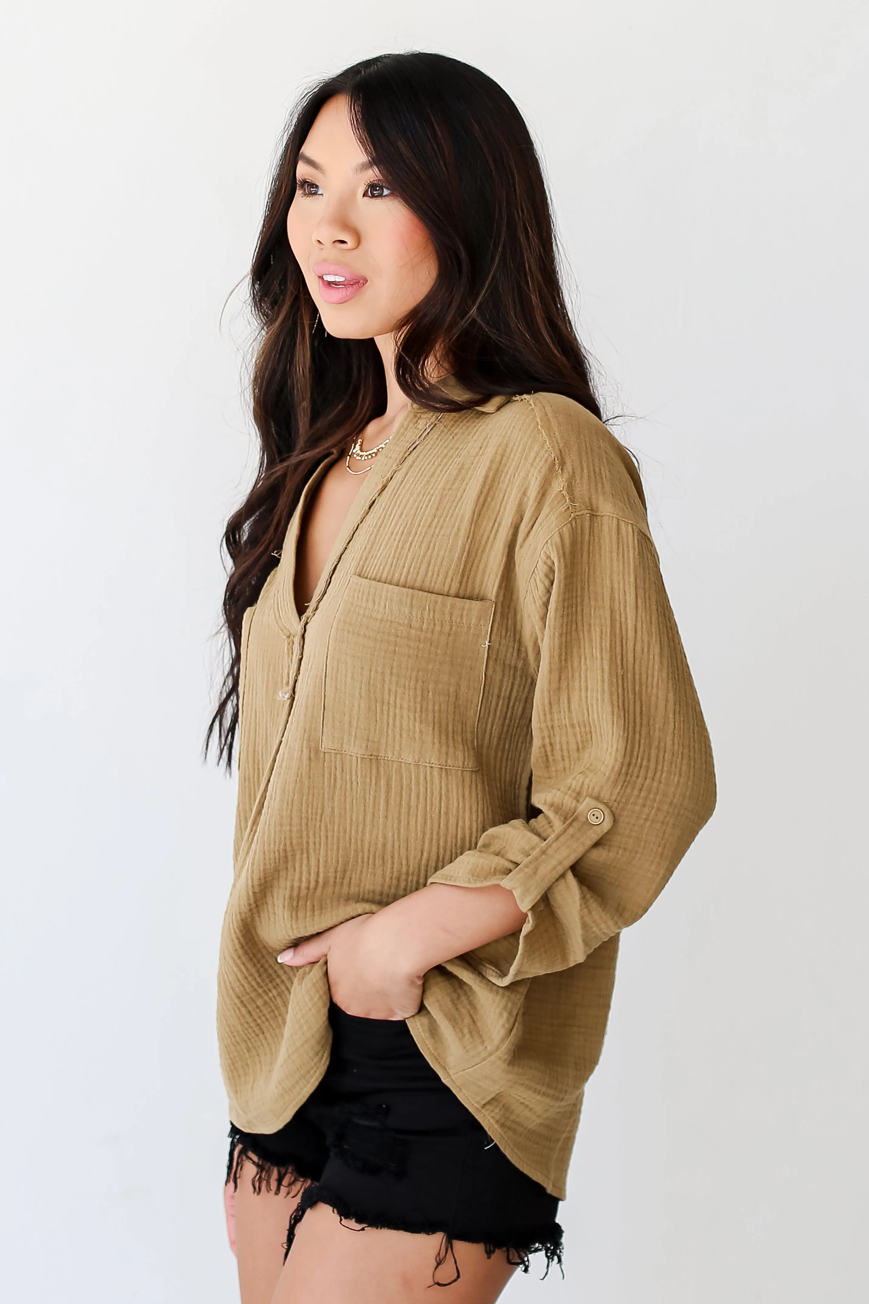 FINAL SALE - Timeless Class Linen Blouse