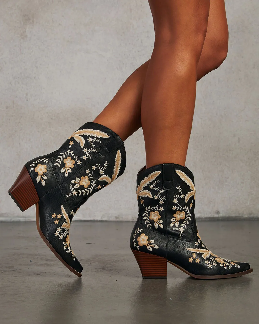 Full Bloom Embroidered Floral Western Bootie