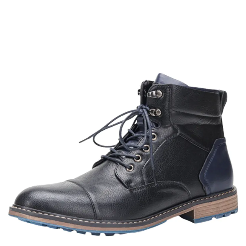 Funki Buys | Boots | Men's Faux Leather Retro Ankle Dress Boot