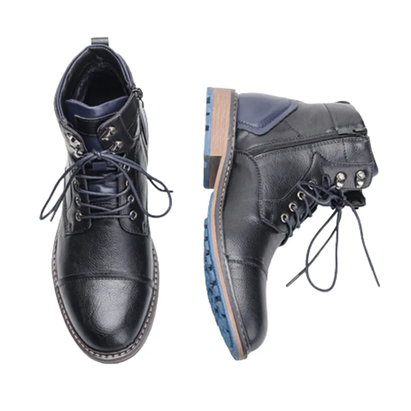 Funki Buys | Boots | Men's Faux Leather Retro Ankle Dress Boot