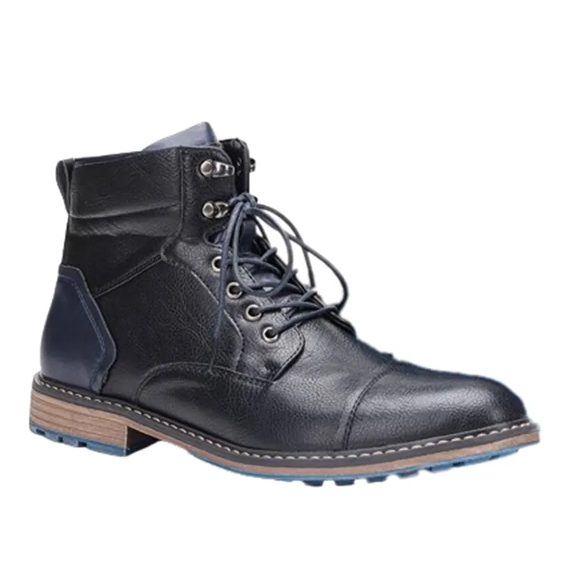 Funki Buys | Boots | Men's Faux Leather Retro Ankle Dress Boot