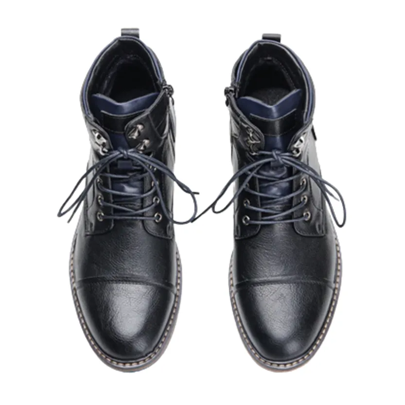 Funki Buys | Boots | Men's Faux Leather Retro Ankle Dress Boot