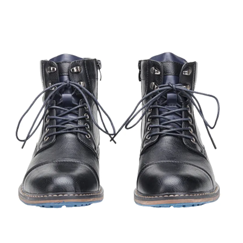 Funki Buys | Boots | Men's Faux Leather Retro Ankle Dress Boot