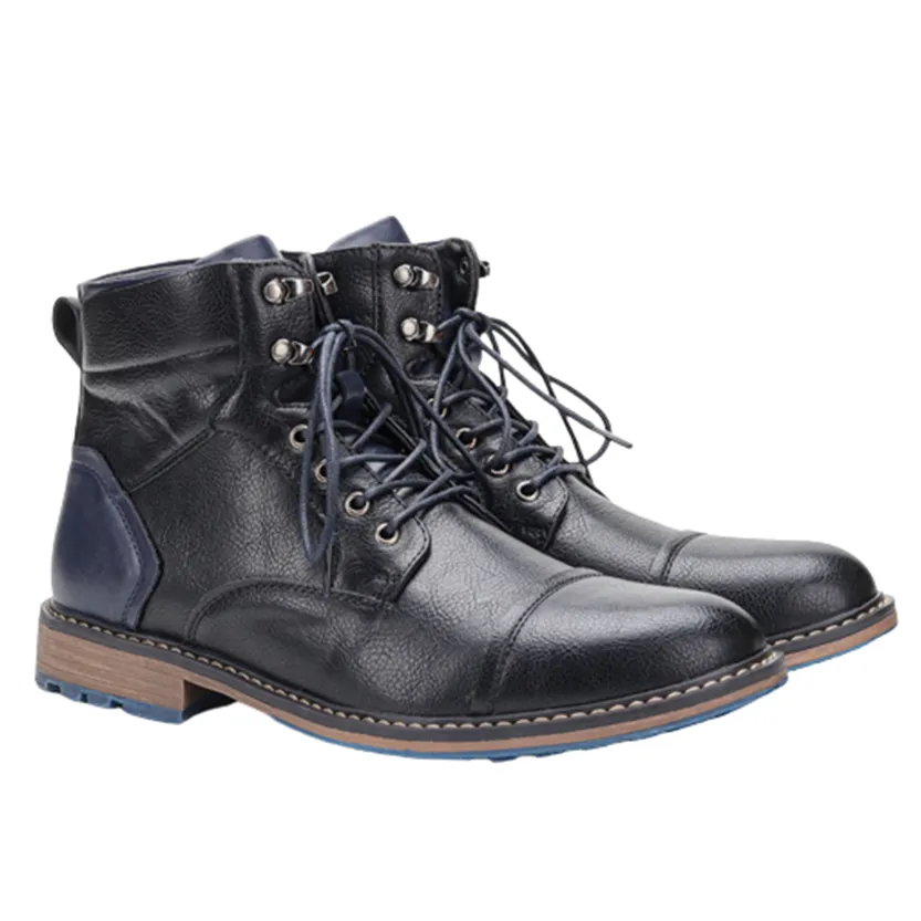 Funki Buys | Boots | Men's Faux Leather Retro Ankle Dress Boot