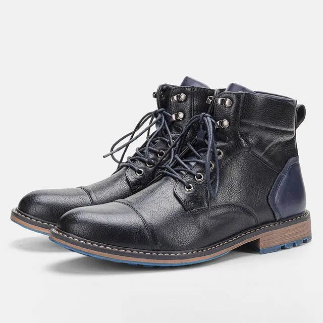 Funki Buys | Boots | Men's Faux Leather Retro Ankle Dress Boot