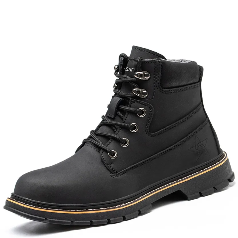 Funki Buys | Boots | Men's Steel Toe High-Top Work Boots