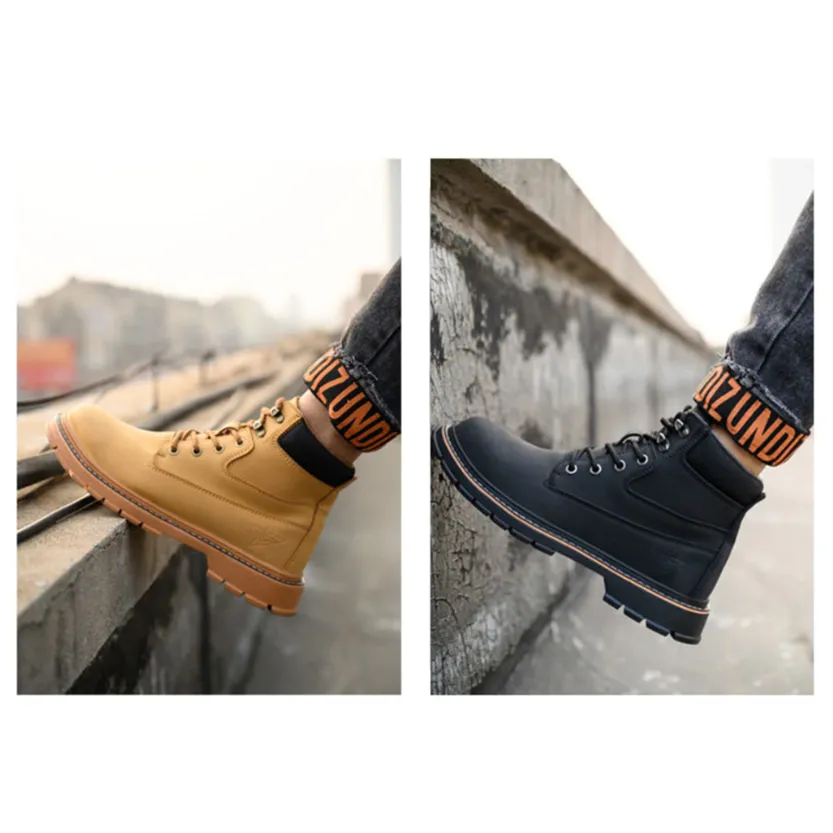 Funki Buys | Boots | Men's Steel Toe High-Top Work Boots