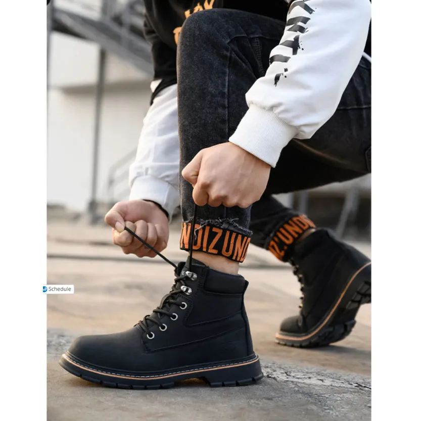 Funki Buys | Boots | Men's Steel Toe High-Top Work Boots