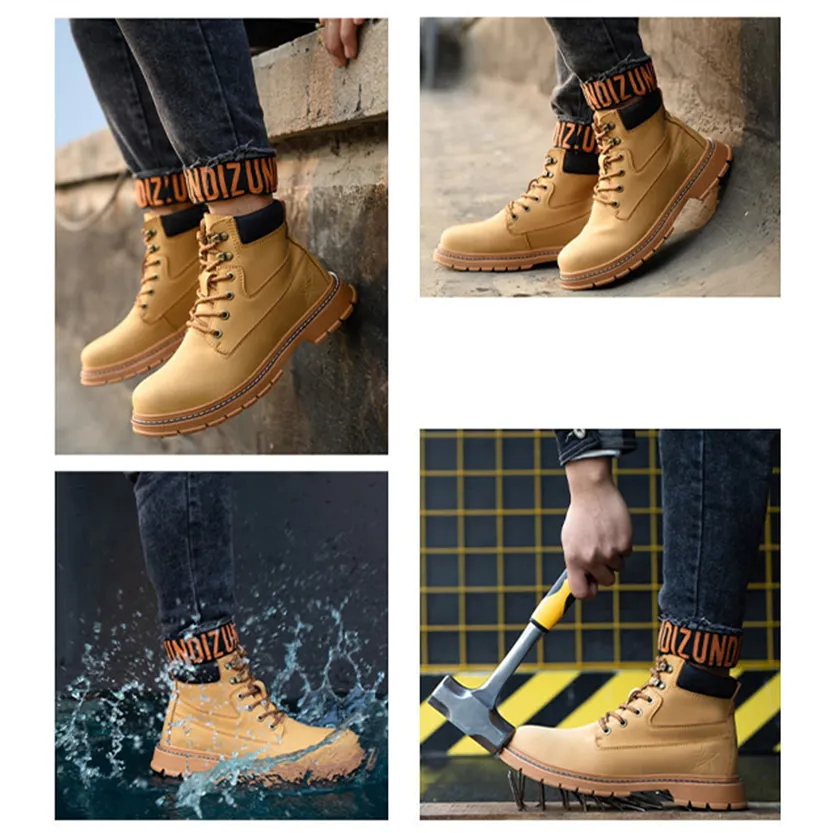 Funki Buys | Boots | Men's Steel Toe High-Top Work Boots