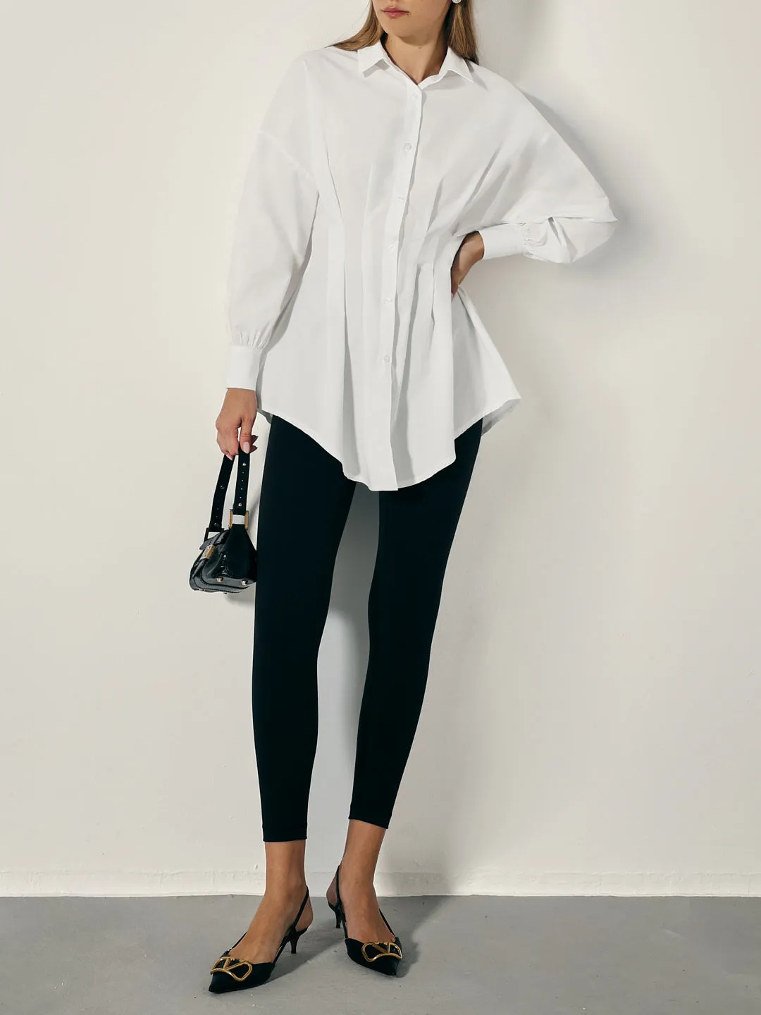 Gabriella Fit & Flare Timeless Shirt | White