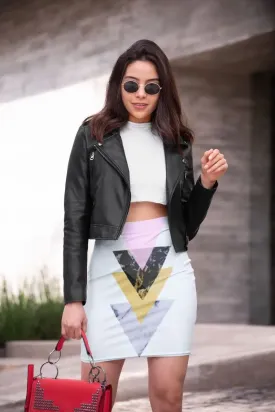 GEOMETRIC Pencil Skirt