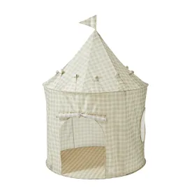 gingham beige recycled fabric play tent