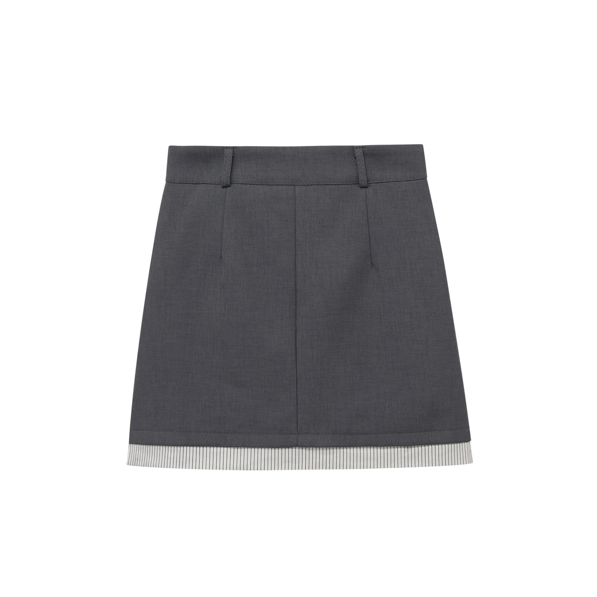 Grey Patchwork striped culottes