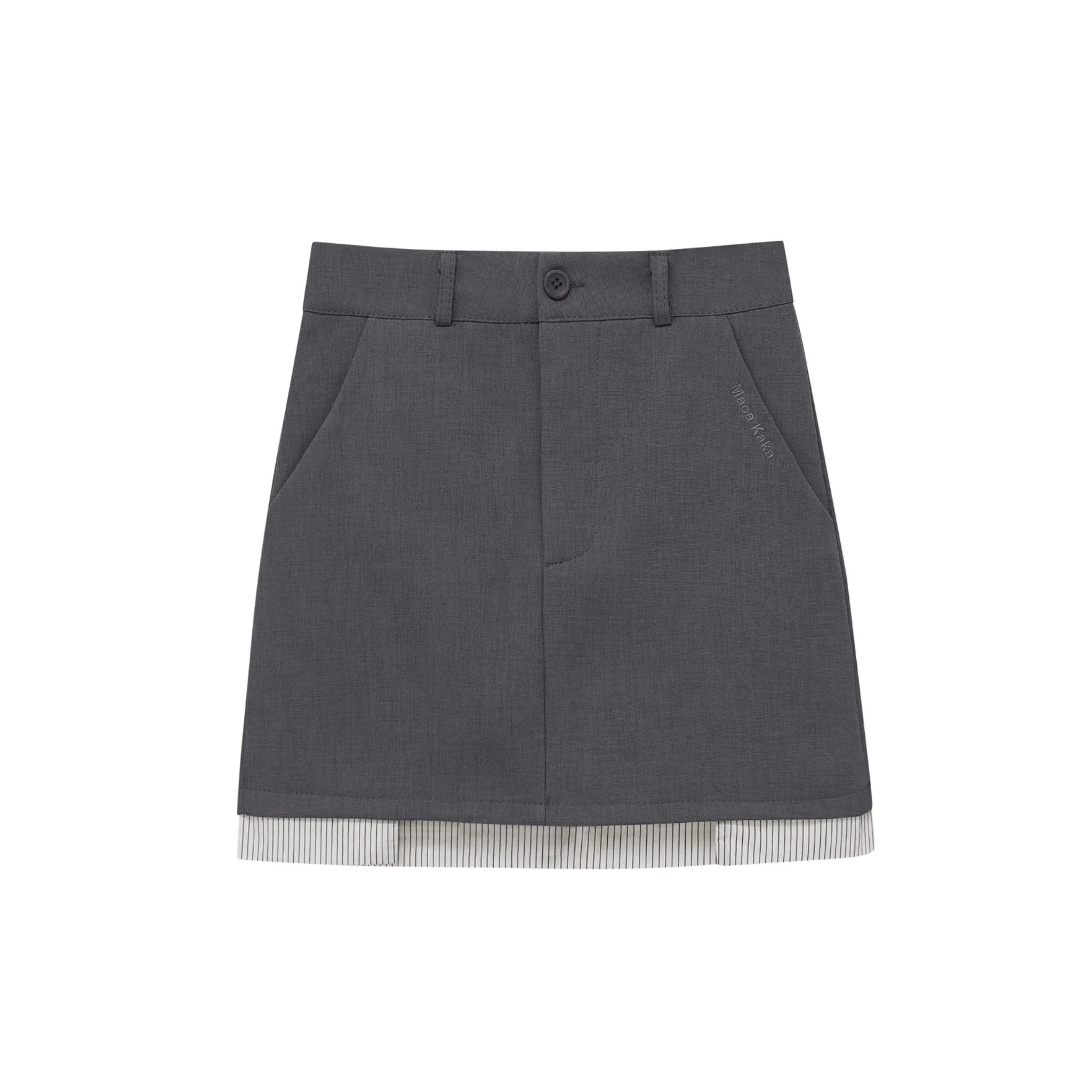 Grey Patchwork striped culottes