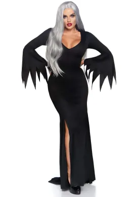 High Slit Floor Length Bodycon Gothic Dress Halloween Costume