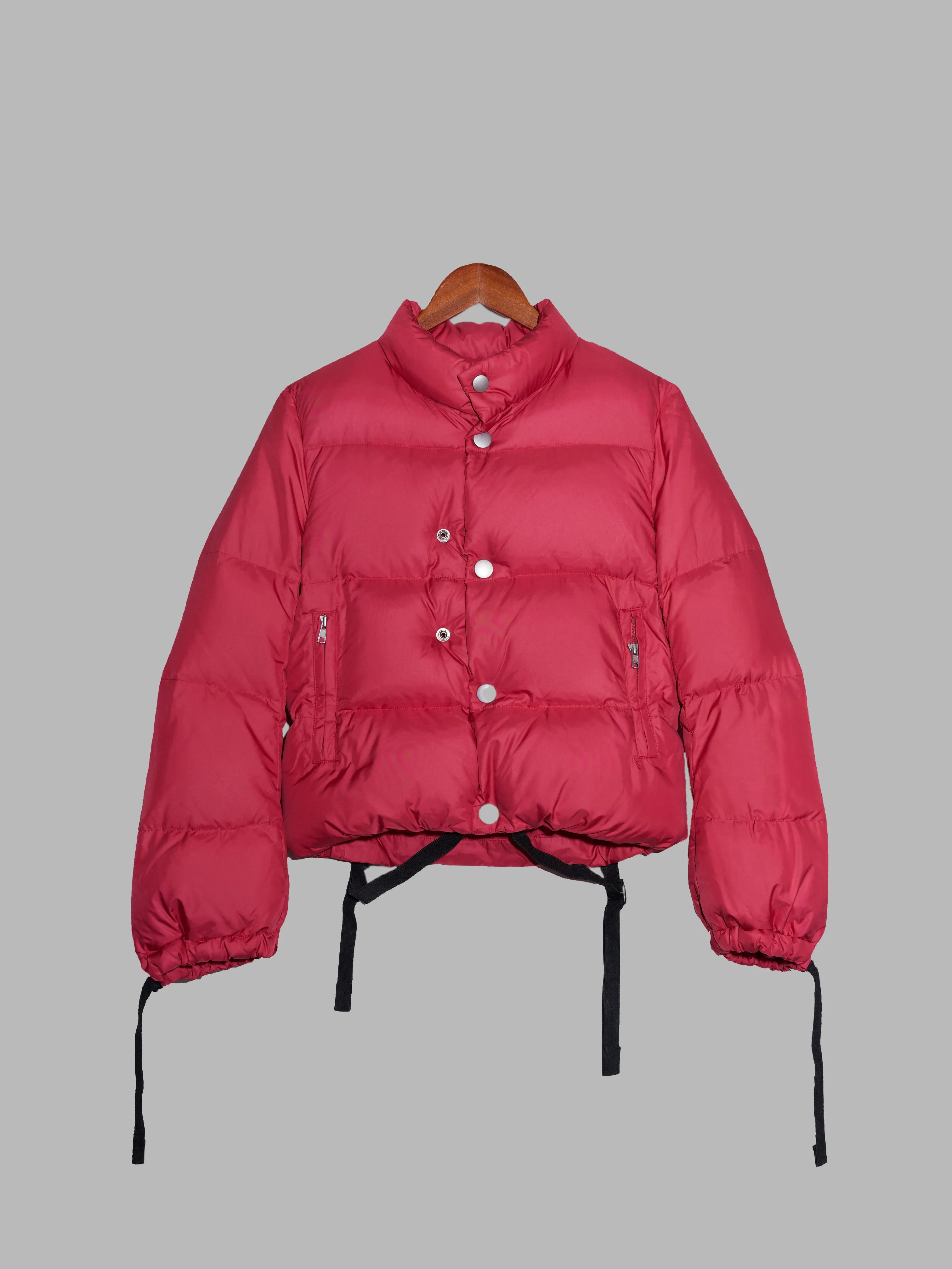 Junya Watanabe Comme des Garcons AW2007 red poly tape detail puffer jacket