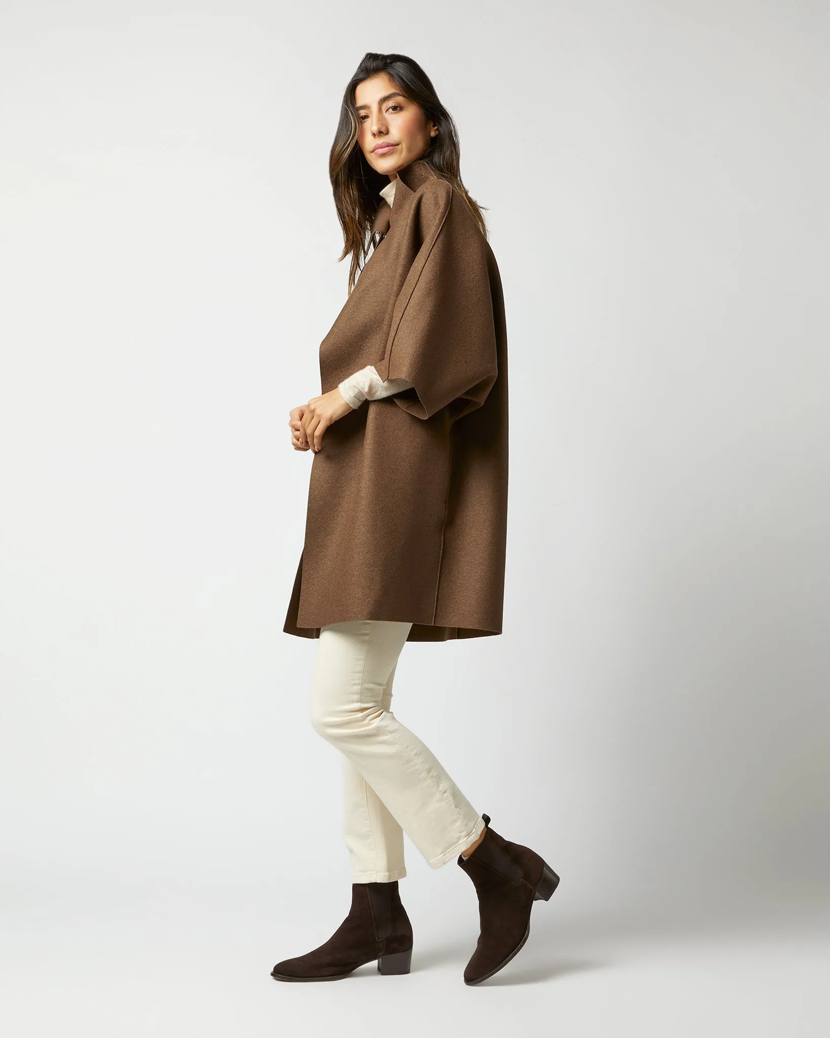 Kimono Coat in Teddy Brown