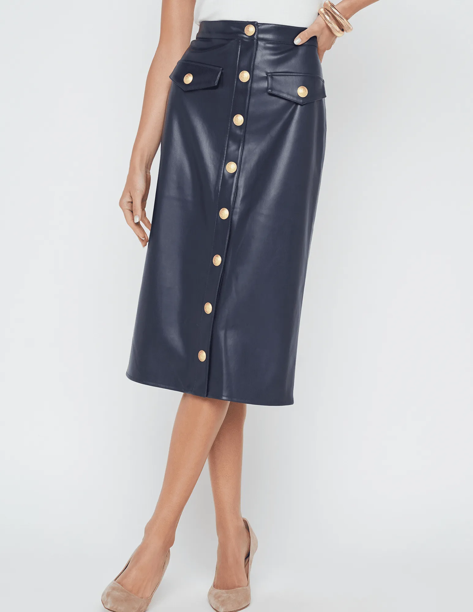 L'Agence Milann Vegan Leather Skirt