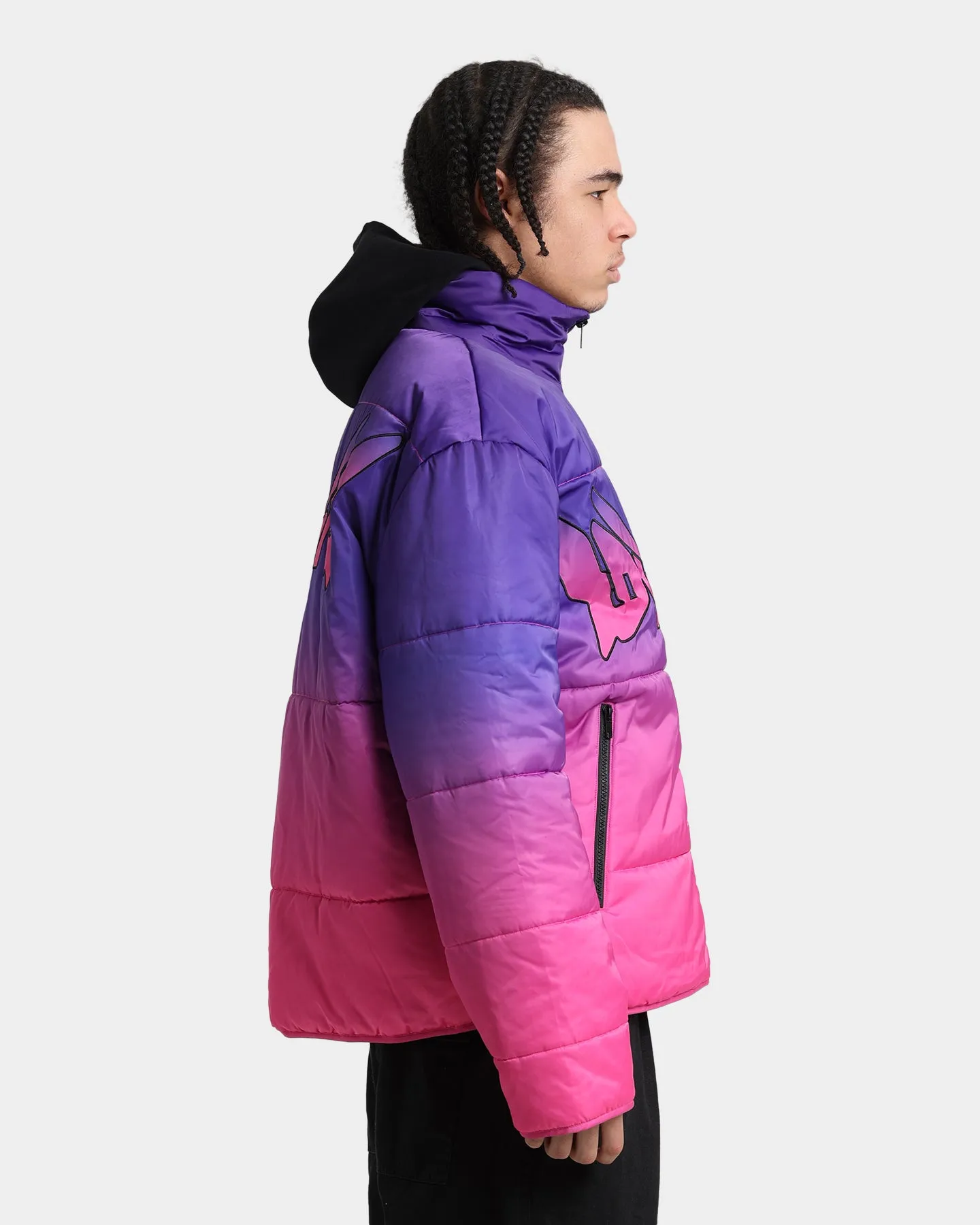 Loiter Cyber Gradient Puffer Jacket Pink/Purple