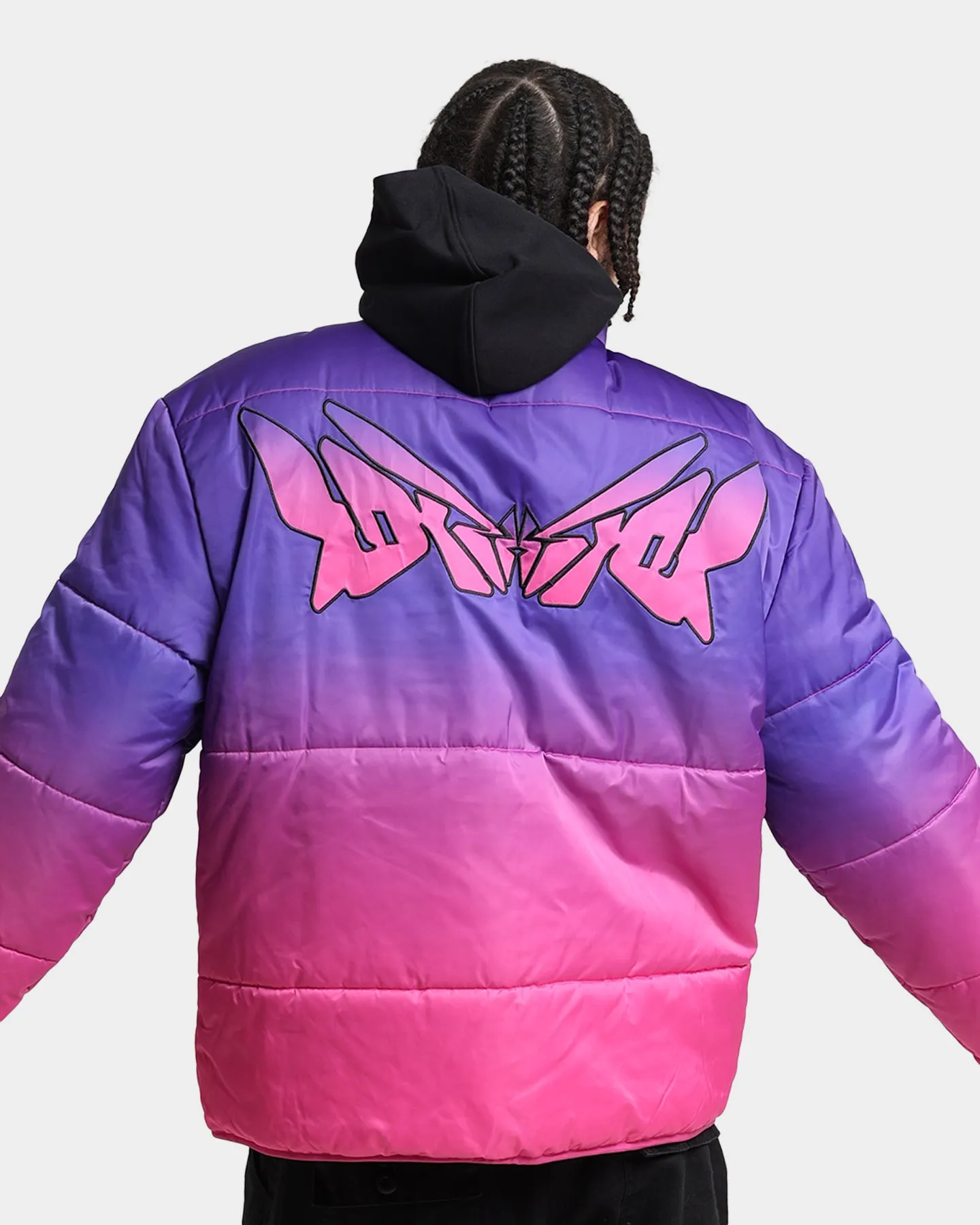 Loiter Cyber Gradient Puffer Jacket Pink/Purple