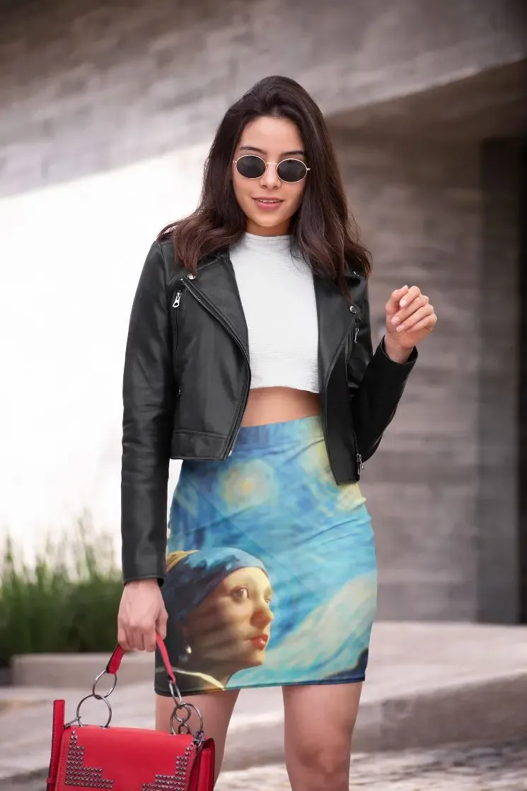 MAGIC OF STARRY NIGHT Pencil Skirt