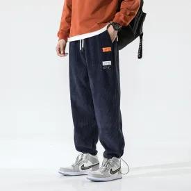 Mens Corduroy Pants Spring and Autumn Men's Casual Pants Corduroy Ankle-Length Pants Loose Track Pants