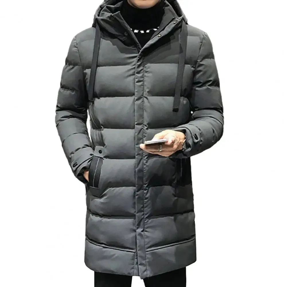 Men's Luxurious Long Puffer Jacket with Hood and Pockets | Ideal for Autumn/Winter