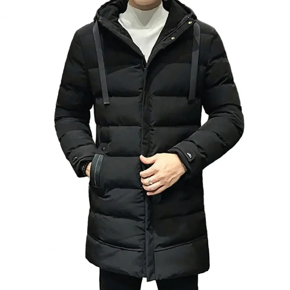 Men's Luxurious Long Puffer Jacket with Hood and Pockets | Ideal for Autumn/Winter